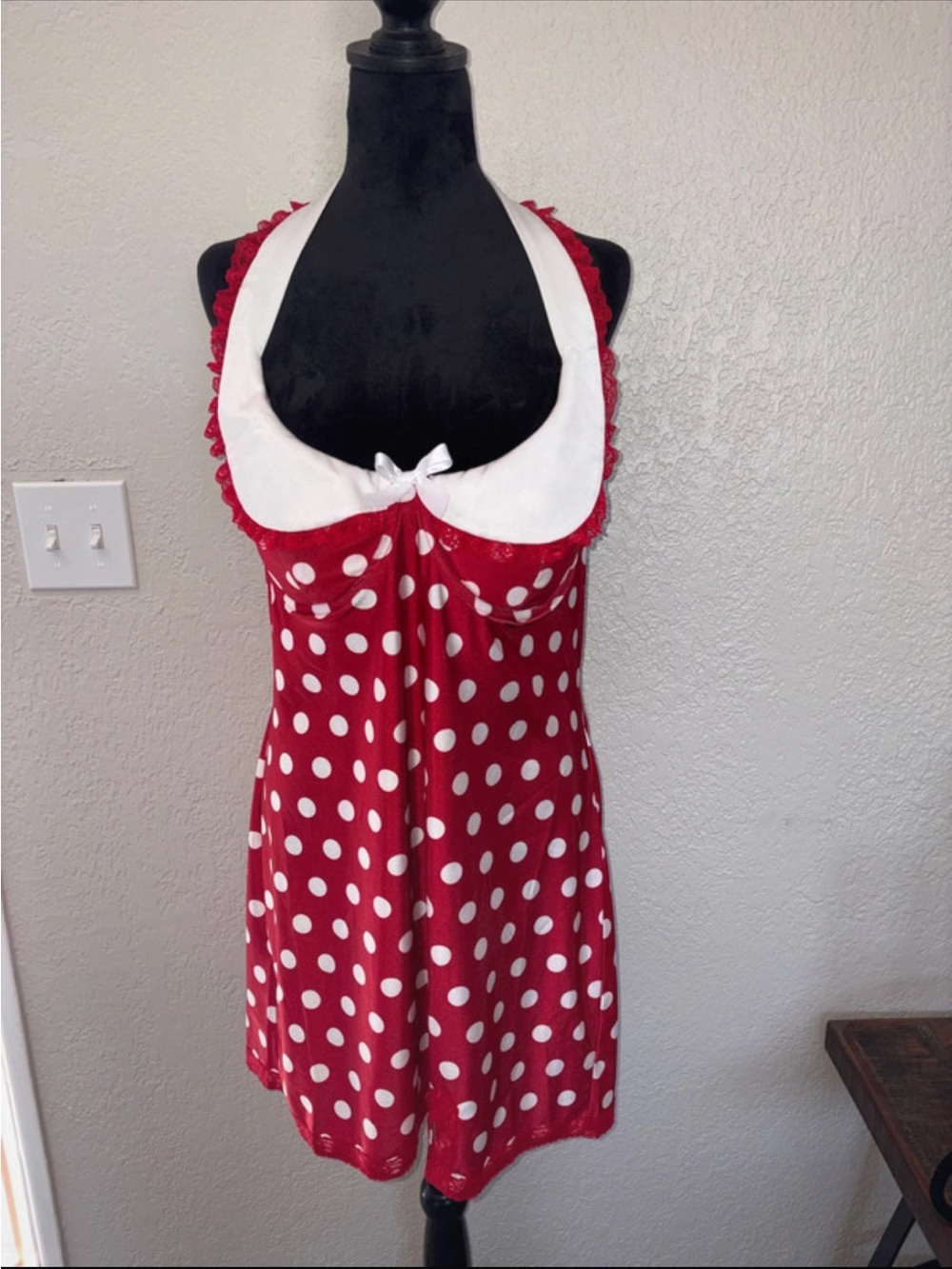 V- NWT - Dolls Kill Sugar Thrillz Red Polka Dot Halter Dress - 1X